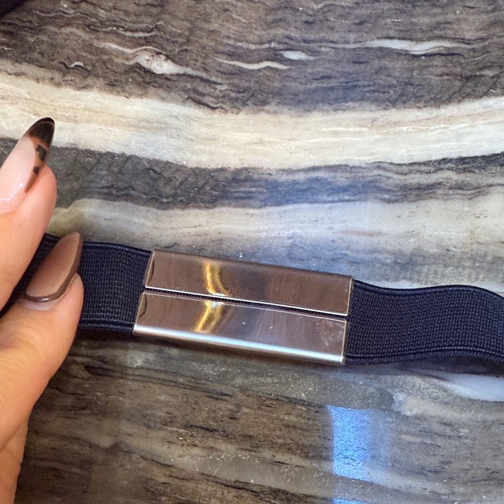 Prada Navy blue with silver logo elastic belt. NEW - Picture 11 of 17
